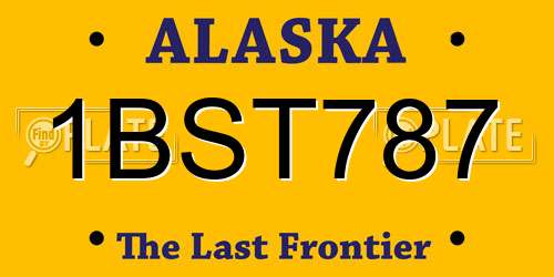 1BST787 Alaska License Plate