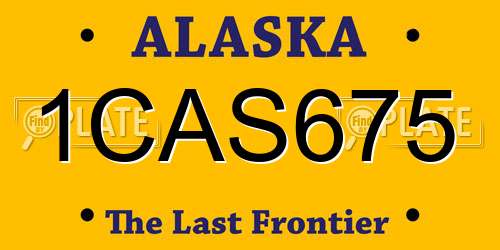 1CAS675 Alaska License Plate