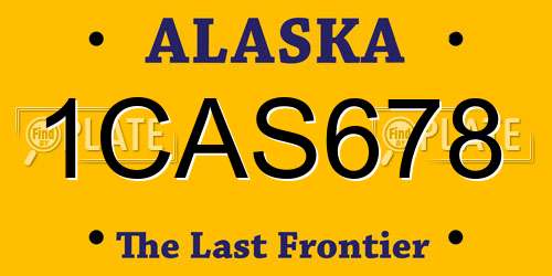 1CAS678 Alaska License Plate