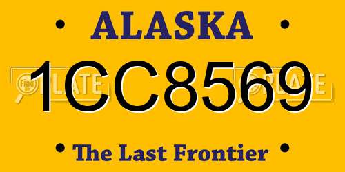 1CC8569 Alaska License Plate