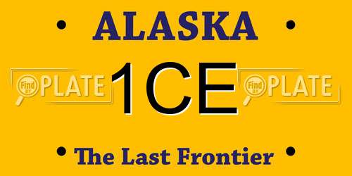 1CE Alaska License Plate