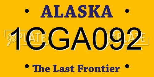 1CGA092 Alaska License Plate