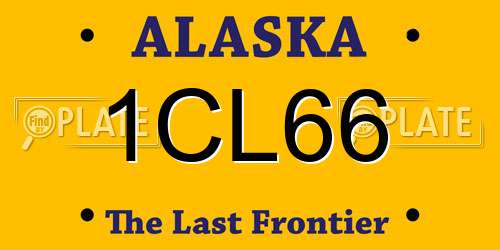1CL66 Alaska License Plate
