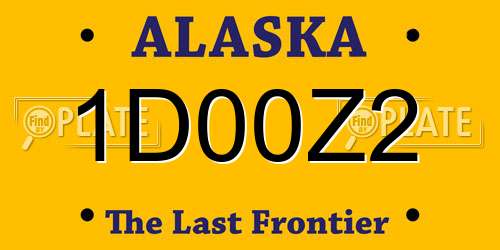 1D00Z2 Alaska License Plate