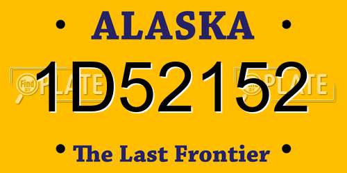 1D52152 Alaska License Plate