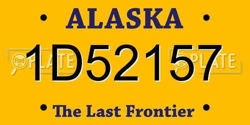 1D52157 Alaska License Plate