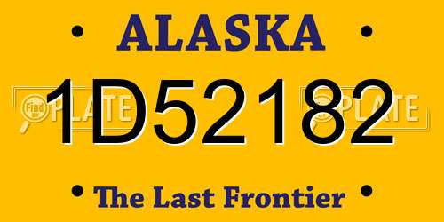 1D52182 Alaska License Plate