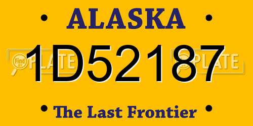 1D52187 Alaska License Plate