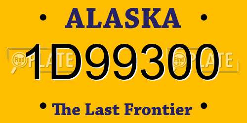 1D99300 Alaska License Plate
