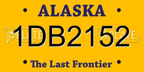 1DB2152 Alaska License Plate