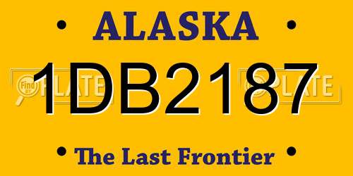 1DB2187 Alaska License Plate