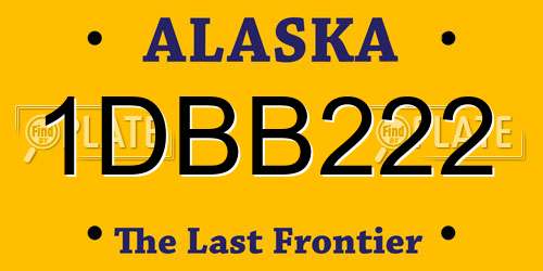1DBB222 Alaska License Plate