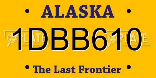 1DBB610 Alaska License Plate