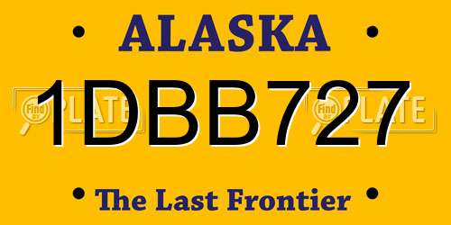 1DBB727 Alaska License Plate