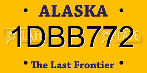 1DBB772 Alaska License Plate