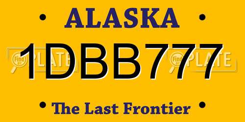 1DBB777 Alaska License Plate