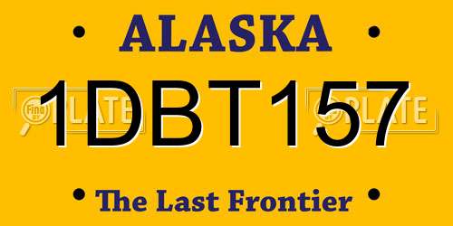 1DBT157 Alaska License Plate