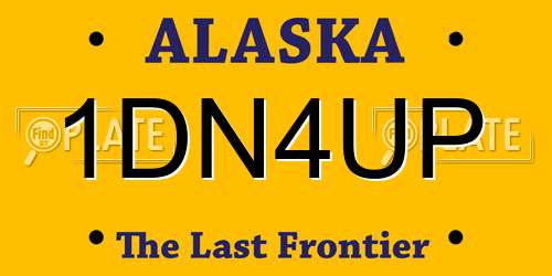 1DN4UP Alaska License Plate