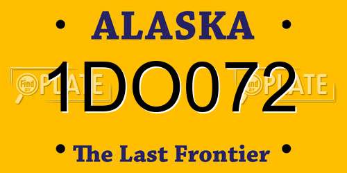 1DO072 Alaska License Plate