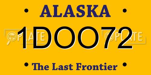 1DOO72 Alaska License Plate