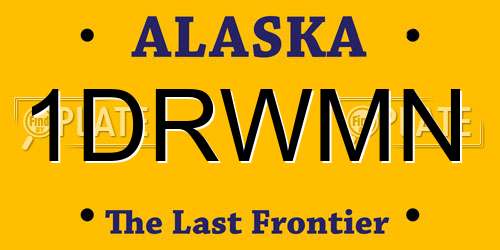 1DRWMN Alaska License Plate