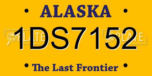 1DS7152 Alaska License Plate