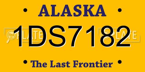 1DS7182 Alaska License Plate
