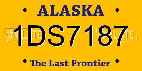 1DS7187 Alaska License Plate