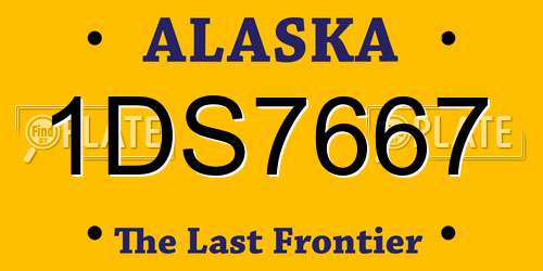1DS7667 Alaska License Plate