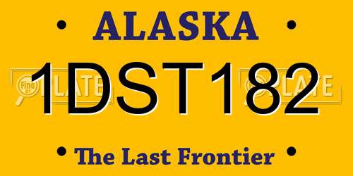 1DST182 Alaska License Plate