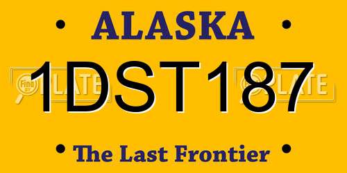 1DST187 Alaska License Plate