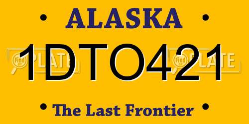 1DTO421 Alaska License Plate
