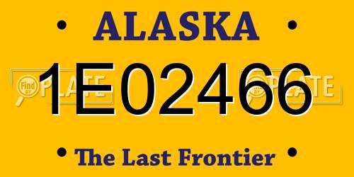 1E02466 Alaska License Plate