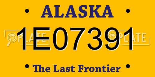 1E07391 Alaska License Plate