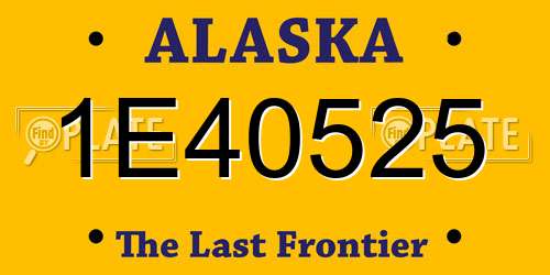 1E40525 Alaska License Plate