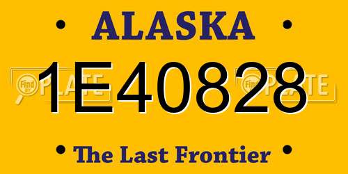 1E40828 Alaska License Plate