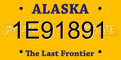 1E91891 Alaska License Plate