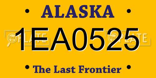 1EA0525 Alaska License Plate