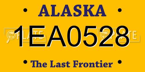 1EA0528 Alaska License Plate