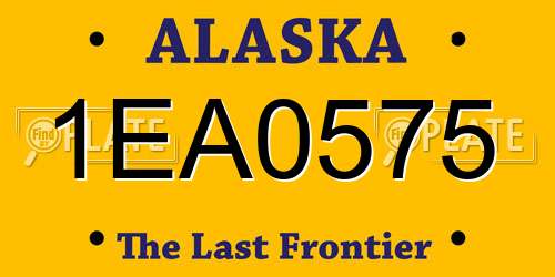 1EA0575 Alaska License Plate