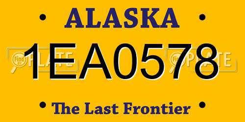 1EA0578 Alaska License Plate