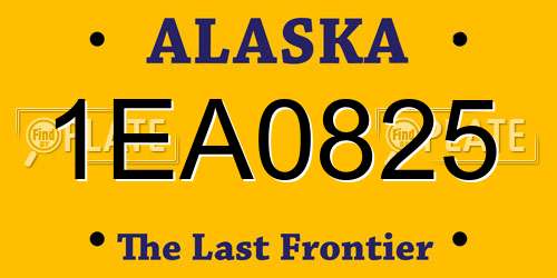 1EA0825 Alaska License Plate