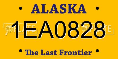 1EA0828 Alaska License Plate