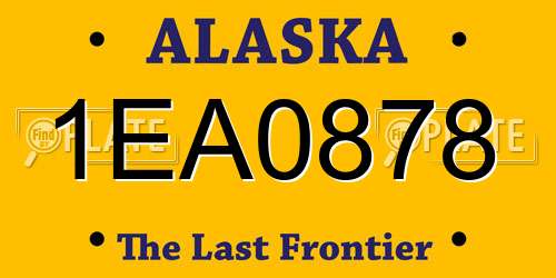 1EA0878 Alaska License Plate