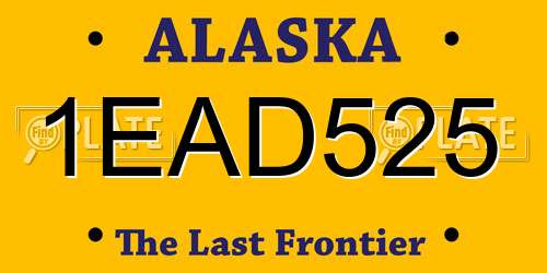 1EAD525 Alaska License Plate