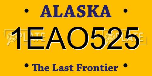 1EAO525 Alaska License Plate