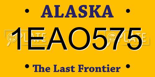 1EAO575 Alaska License Plate