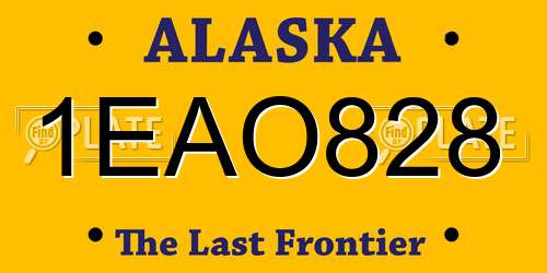 1EAO828 Alaska License Plate