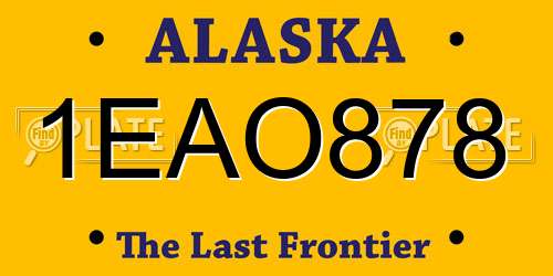 1EAO878 Alaska License Plate