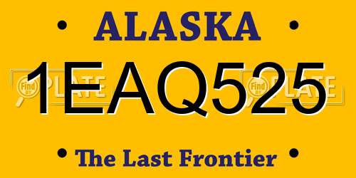 1EAQ525 Alaska License Plate